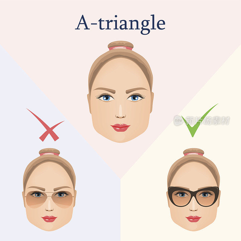 a -三角形脸配眼镜
